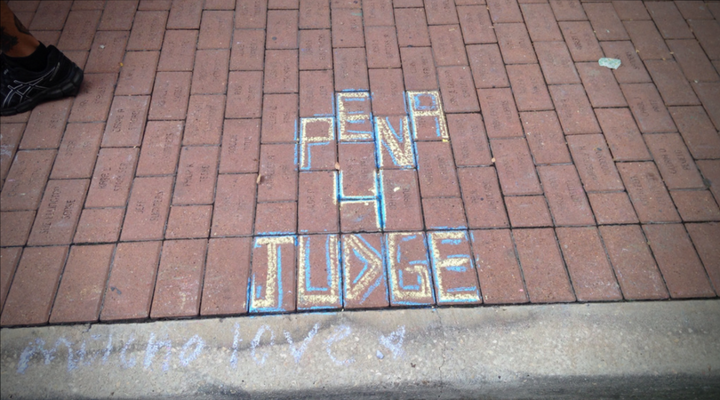 chalk art in the pavement