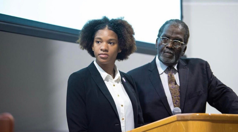 Asha Beacham with her father Joe Beachman