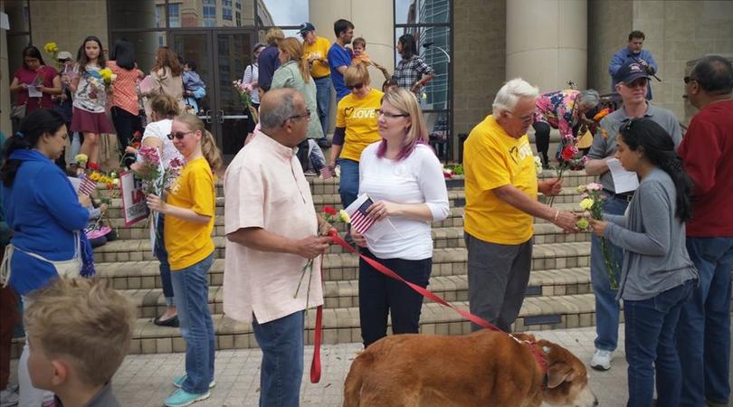 Meghan Scoggins campaigning for election
