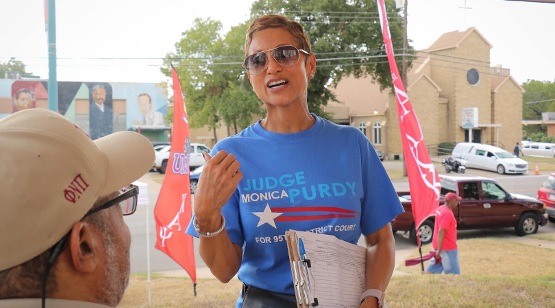 Monica Purdy at her camapign