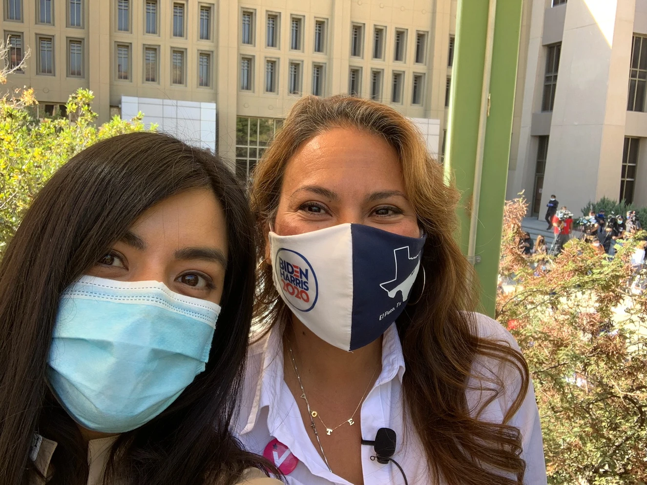 Rebecca Acuña with her colleague