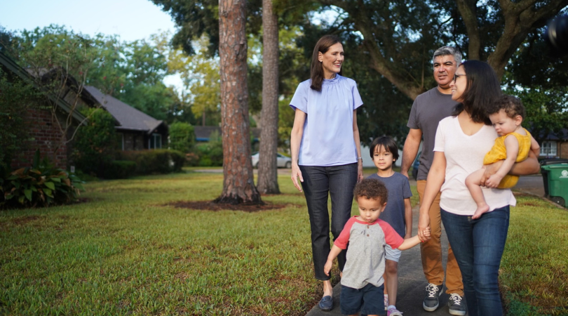 Sallie Alcorn with her family