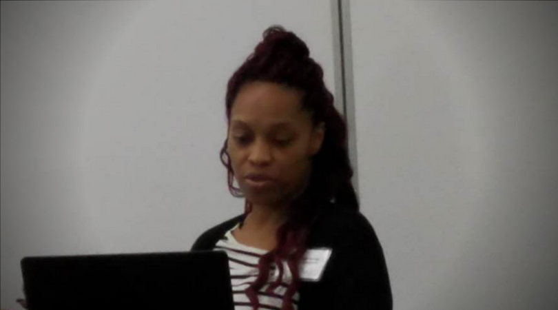 denita jones presenting research about mental health