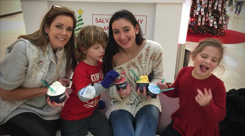 honorable lynne finley eating ice cream with children